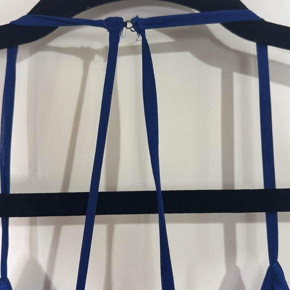 Betsey & Adam Dress Lace Up Back Plunging Front EUC Size 2 Royal Blue Women’s - Picture 9 of 15